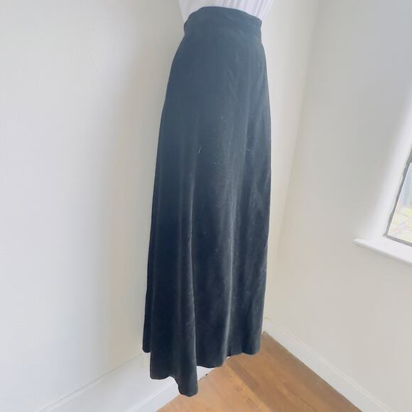John Meyer Vintage Black Velvet Maxi WhimsiGoth Long Full Festive Retro Skirt 12 - Picture 3 of 10
